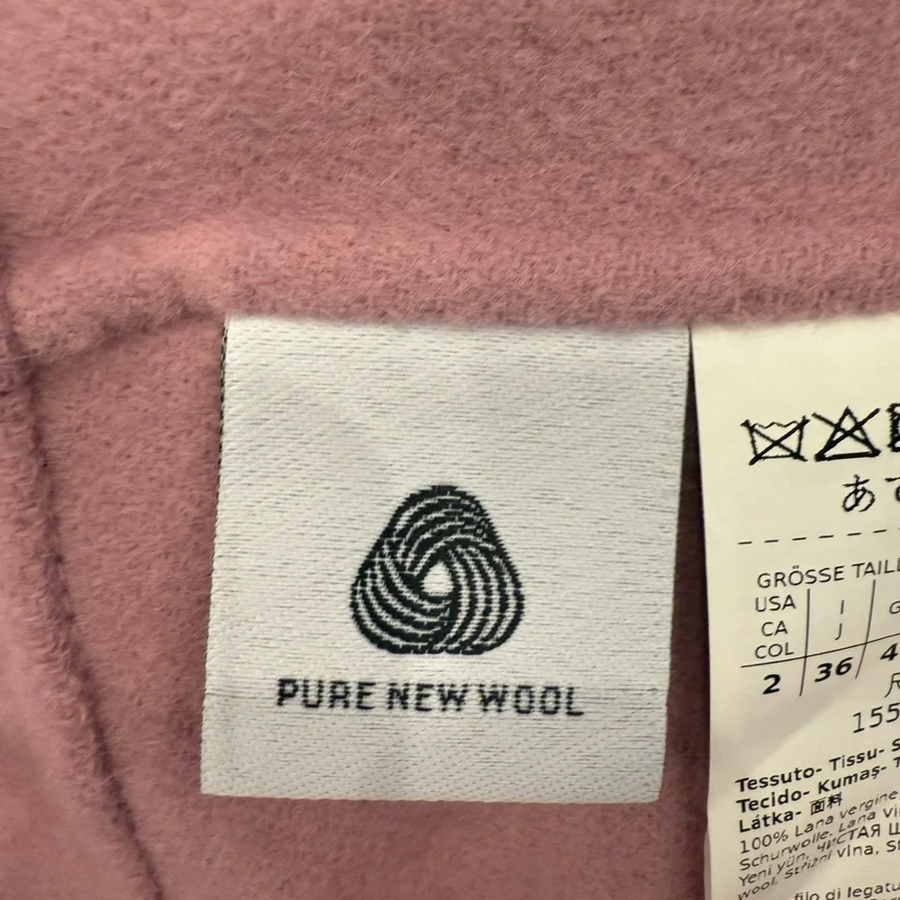 S’ Max Mara 100% Wool Coat Women’s Pink Belted USA 2/I 36 - Picture 10 of 10